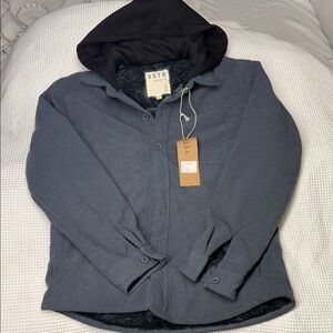 Men's Blue Hooded Fleece Lined Jacket - Medium (NWT)
